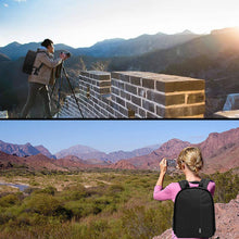 Load image into Gallery viewer, Movsou Camera Bag Nylon Camera Backpack Waterproof 13" X 11" X 5" for DSLR Cameras, Lens and Accessories Black Grey