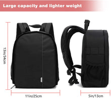 Load image into Gallery viewer, Movsou Camera Bag Nylon Camera Backpack Waterproof 13" X 11" X 5" for DSLR Cameras, Lens and Accessories Black Grey