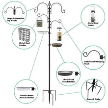 Load image into Gallery viewer, Aedavey 4-Hook Bird Feeding Station Bird Feeding Station Kit 92 Inches Steel Tall Bird Feeder Poles with Bird Bath, Mesh Tray Suet Feeder