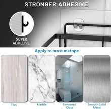 Load image into Gallery viewer, 2-Pack Shower Caddy Shelf Organizer Rack, No Drilling Traceless Adhesive Shower Wall Shelves, Rustproof Bathroom Shower Storage Organizer, Black