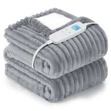 Load image into Gallery viewer, Electric Heated Blanket - 62"x84" Heating Blanket with 4 hours Auto-off, 6 Level Over-heat Protection, Soft Flannel, Electric Blanket ETL/FCC Certification