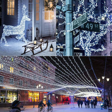Load image into Gallery viewer, Aedavey 33ft 400 LED Outdoor String Lights White Fairy Lights Led Icicle Christmas Lights Plug-in for Christmas Party, Holiday, Wedding Decorations (Cool White)