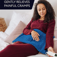 Load image into Gallery viewer, 33"x17" Heating Pad for Back Relief, Portable Heating Pad for Shoulder, Neck, with Upgraded 3 Timer & 6 Temperature Controller, Blue