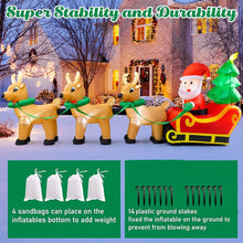 Load image into Gallery viewer, 13Ft Lighted Christmas Inflatables Santa Claus on Sleigh with 3 Reindeer & Christmas Tree for Indoor Outdoor Home Holiday Decor
