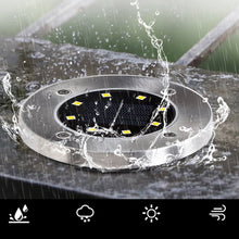 Load image into Gallery viewer, Cowin 8 Pack Solar Ground Lights 8 LED Solar Lights Outdoor Solar Powered Garden Lights Waterproof in-Ground Disk Lights for Patio Pathway Garden Lawn Yard Driveway Deck Walkway