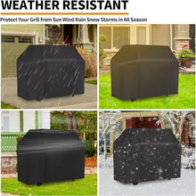 Load image into Gallery viewer, Grill Cover, 58 inch BBQ Gas Grill Cover Waterproof Weather Resistant, Dustproof , Fade Resistant, UV Resistant Material for Char-Broil Grills, Black