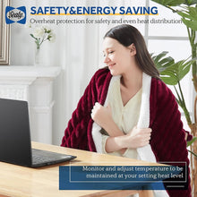 Load image into Gallery viewer, Electric Heated Blanket - 62"x84" Heating Blanket with 4 hours Auto-off, 6 Level Over-heat Protection, Soft Flannel, Electric Blanket ETL/FCC Certification