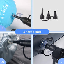 Load image into Gallery viewer, Cowin Electric Air Pump Portable Quick-Fill Pump 110V AC / 12V with 3 Nozzles Perfect Inflator/Deflator Pumps for Outdoor Camping, Inflatable Cushions, Air Mattress Beds, Boats, Swimming Ring, Black