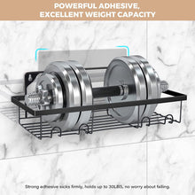 Load image into Gallery viewer, 2-Pack Shower Caddy Shelf Organizer Rack, No Drilling Traceless Adhesive Shower Wall Shelves, Rustproof Bathroom Shower Storage Organizer, Black