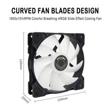 Load image into Gallery viewer, 240mm CPU Water Cooler, ARGB CPU Liquid Cooler(AIO), All Intel & AMD Compatible, High Efficiency CPU Radiator, 2×120mm PWM Fan for CPU Liquid Cooling System, Silent Operation, LGA 1700 Ready