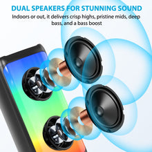 Load image into Gallery viewer, Karaoke Machine, Portable Bluetooth Karaoke Speaker with 1 Wired Microphones for Adults Kids with LED Lights, Supports AUX/USB/TF for Home Party