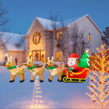 Load image into Gallery viewer, 13Ft Lighted Christmas Inflatables Santa Claus on Sleigh with 3 Reindeer & Christmas Tree for Indoor Outdoor Home Holiday Decor