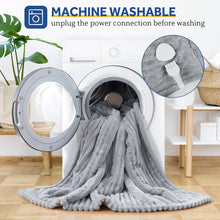 Load image into Gallery viewer, Electric Heated Blanket - 62"x84" Heating Blanket with 4 hours Auto-off, 6 Level Over-heat Protection, Soft Flannel, Electric Blanket ETL/FCC Certification