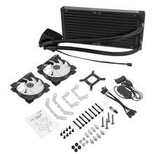 Load image into Gallery viewer, 240mm CPU Water Cooler, ARGB CPU Liquid Cooler(AIO), All Intel & AMD Compatible, High Efficiency CPU Radiator, 2×120mm PWM Fan for CPU Liquid Cooling System, Silent Operation, LGA 1700 Ready