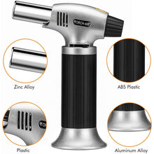 Load image into Gallery viewer, Culinary Butane Torch Lighters Kitchen Blow Torch for Cooking with Safety Lock & Adjustable Flame, Refillable Kitchen Torch & Cooking Torch for Creme Brule & Baking