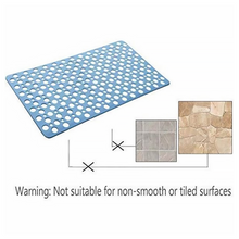 Load image into Gallery viewer, Bathroom Non Slip Shower Mat, 30L x 17W Inch Super Soft PVC Bath Mat with Suction Cup, Soft Bathroom Mat with Drain Hole, Blue