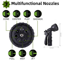 Load image into Gallery viewer, Garden Hose 100 FT,304 Stainless Steel Heavy Duty Water Hose with 7 Function Nozzles No-Kink Rust Proof for Yard Outdoor