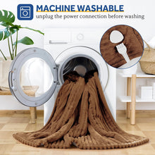 Load image into Gallery viewer, Electric Heated Blanket - 62"x84" Heating Blanket with 4 hours Auto-off, 6 Level Over-heat Protection, Soft Flannel, Electric Blanket ETL/FCC Certification