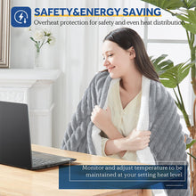 Load image into Gallery viewer, Electric Heated Blanket - 62"x84" Heating Blanket with 4 hours Auto-off, 6 Level Over-heat Protection, Soft Flannel, Electric Blanket ETL/FCC Certification