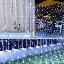 Load image into Gallery viewer, 12ft x 5ft 360 LED White Christmas Net Lights,8 Modes Bush Mesh Lights Connectable,with Timer Waterproof for Christmas Indoor Outdoor Holiday Lighting Decorations