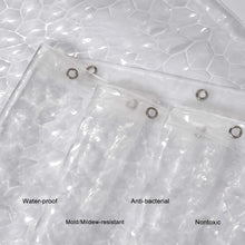 Load image into Gallery viewer, EVA Shower Curtain Liner Waterproof 3D Water Cube Clear Bathroom Shower Curtains 78" x 72" No Chemical Smell Extra Long for Shower Stall Bathtubs