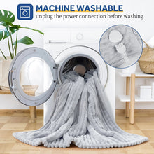 Load image into Gallery viewer, Electric Heated Blanket - 62"x84" Heating Blanket with 4 hours Auto-off, 6 Level Over-heat Protection, Soft Flannel, Electric Blanket ETL/FCC Certification