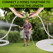 Load image into Gallery viewer, Garden Hose 100 FT,304 Stainless Steel Heavy Duty Water Hose with 7 Function Nozzles No-Kink Rust Proof for Yard Outdoor