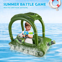 Load image into Gallery viewer, Funsmile Tank Pool Floats Inflatable Tank Pool Float with Canopy Kids Sunshade Tank Pool Floats Summer Fun Pool Beach Lake Game for kids