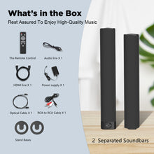 Load image into Gallery viewer, COWIN Sound Bar for TV Speaker Soundbar Bluetooth & Wired 2-in-1 Detachable Wall Mountable Home Audio Theater (BT5.0/Optical/AUX/Remote) 32 inch