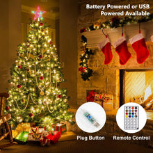 Load image into Gallery viewer, Christmas Tree Topper Lights,7.6"Star Tree Topper with 20 modes,Color Changing Treetop,Outdoor Indoor Fairy Light With Remote Control,RGB Tree Topper for Holiday or Home Decor