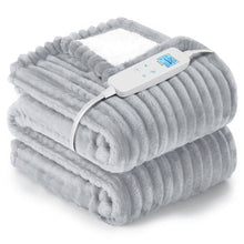 Load image into Gallery viewer, Electric Heated Blanket - 62"x84" Heating Blanket with 4 hours Auto-off, 6 Level Over-heat Protection, Soft Flannel, Electric Blanket ETL/FCC Certification