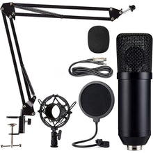 Load image into Gallery viewer, Condenser Microphone Computer Mic Kit Professional Studio Recording Bundle for Streaming Gaming Broadcasting Singing Videos with Arm Stand Shock Mount Pop Filter and Sound Adapter