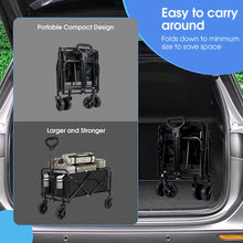 Load image into Gallery viewer, Collapsible Wagon Cart, Foldable Lightweight Wagon, 330LBS Weight Capacity Portable Folding Utility Wagon for Camping, Beach, Outdoor