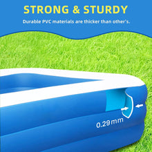 Load image into Gallery viewer, Cowin Inflatable Swimming Pool for Kids Adults, 120" x 72" x 22" Blow up Pool, Family Inflatable Swimming Pools for Backyard, Blue