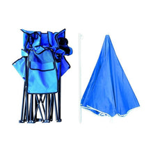 Load image into Gallery viewer, Kibhous Outdoor Foldable Double Chair ,Picnic Chairs and Fishing Chairs Camping Double Portable Camping Chairs Folding Beach Chair Additional Parasol Insulation Bag,Blue