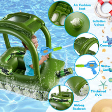 Load image into Gallery viewer, Funsmile Tank Pool Floats Inflatable Tank Pool Float with Canopy Kids Sunshade Tank Pool Floats Summer Fun Pool Beach Lake Game for kids
