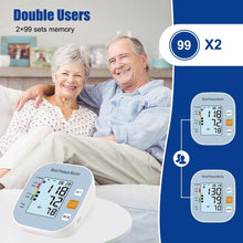 Load image into Gallery viewer, Blood Pressure Monitor for Home Use - Automatic BP Machine with Large Backlit Display High Accuracy for 2 Users with 22-42cm Arm Cuff & Storage Bag, Blue