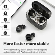 Load image into Gallery viewer, KY02 True Wireless Earbuds Bluetooth Headphones Touch Control IPX5 Waterproof Stereo Extra Bass Earphones Built-in Mic Headset with Charging Case Black