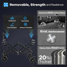 Load image into Gallery viewer, Collapsible Wagon Cart, Foldable Lightweight Wagon, 330LBS Weight Capacity Portable Folding Utility Wagon for Camping, Beach, Outdoor