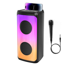 Load image into Gallery viewer, Karaoke Machine, Portable Bluetooth Karaoke Speaker with 1 Wired Microphones for Adults Kids with LED Lights, Supports AUX/USB/TF for Home Party
