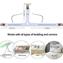 Load image into Gallery viewer, 4 Pieces Sheet Holder Sheet Strap Clip Triangle Bed Sheet Fasteners Straps White
