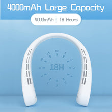 Load image into Gallery viewer, Hand-free Bladeless Neck Fan, Wearable Personal Cooling Fan, USB Rechargeable, 3 Speeds, Lower Noise, 2400mAh Battery Operated Portable Neck Fan for Both Outdoor & Indoor Use