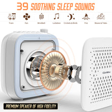 Load image into Gallery viewer, Corlitec White Noise Machine with Night Light, High Fidelity Sound Machine with 39 Sleep Soundtracks for Sleep & Relaxing, Compact Sleep Machine with Timer for Home, Nursery, Office, and Travel