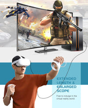 Load image into Gallery viewer, Link Cable 16FT/5M Compatible for Oculus Quest 2, FLOPAD Nylon Braided High Speed Data Transfer & Fast Charging Cable Compatible for VR Headset Quest Headset and Gaming PC