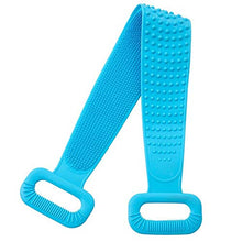 Load image into Gallery viewer, Silicone Bath Body Brush, Exfoliating Lengthen Silicone Body Back Scrubber, Easy to Clean, Lathers Well, Eco Friendly, Long Lasting, Comfortable Massage for Shower (Blue)
