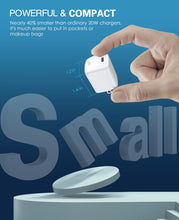 Load image into Gallery viewer, FlePow 20W fast USB C power adapter delivers a quick and safe charging experience that is 3 timers faster than those ordinary 5W chargers. It’s powerful within its compact size, making carrying it become a snap.