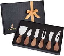 Load image into Gallery viewer, Cheese Knives Set Cheese Spreader Slicer Cheese Cutter Cheese Fork Cheese Spreading Knife for Charcuterie Boards Cutlery Gift Set 6 Pieces Cheese Knife Utensils Set