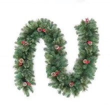Load image into Gallery viewer, Christmas Garland Pre-Lit Artificial Green with Pine Cones Berry Clusters 40 Lights 6ft for Winter Christmas Indoor Outdoor New Year Xmas Decorations