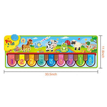 Load image into Gallery viewer, Kids Musical Dance Mat with 6 Animal Sounds Blanket Touch Playmat, Early Education Toys Gift for Girls Boys