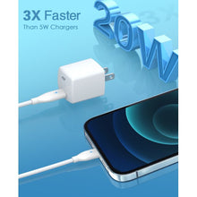 Load image into Gallery viewer, USB C Fast Charger, FlePow 2-Pack 20W Wall Charger with PD 3.0 & QC 3.0, Compact PD Charger for iPhone 12/12 Mini/1Pro/12 Pro Max/11 Series/X Series/iPad Pro, Pixel, Samsung Phones
